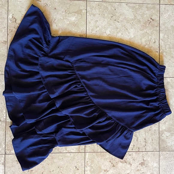 Blue Ruffled Midi-Skirt - Picture 2 of 3